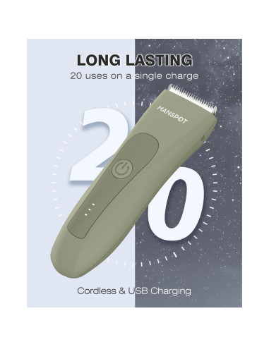 Recortadora Eléctrica MANSPOT para Vello Público Verde