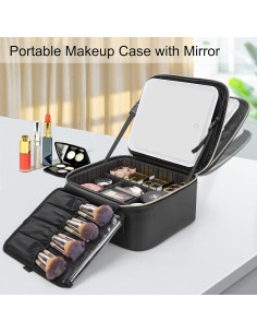 Bolsa de Maquillaje RELAVEL con Espejo LED y Divisores 2