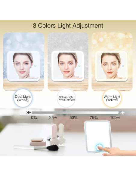 Bolsa de Maquillaje RELAVEL con Espejo LED y Divisores