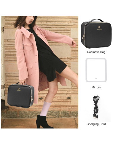Bolsa de Maquillaje RELAVEL con Espejo LED y Divisores