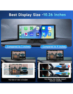 Estéreo de Coche Podofo 10.26" Inalámbrico con Cámara 1080P 2