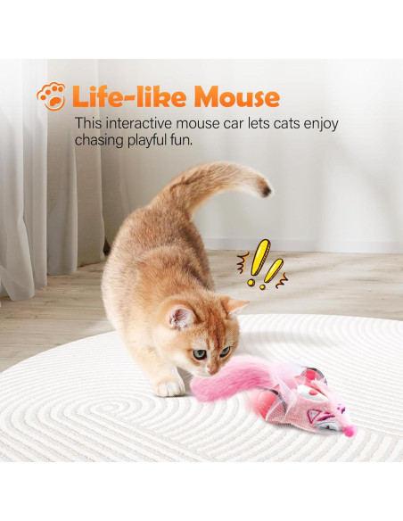 Juguete Interactivo para Gatos Migipaws Rosa - Ratón Automático