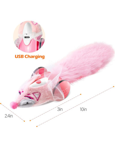Juguete Interactivo para Gatos Migipaws Rosa - Ratón Automático