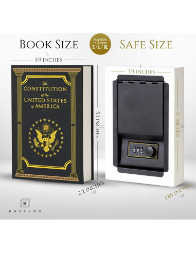 Caja de Libro Falsa KASLVOX Grande con Cerradura