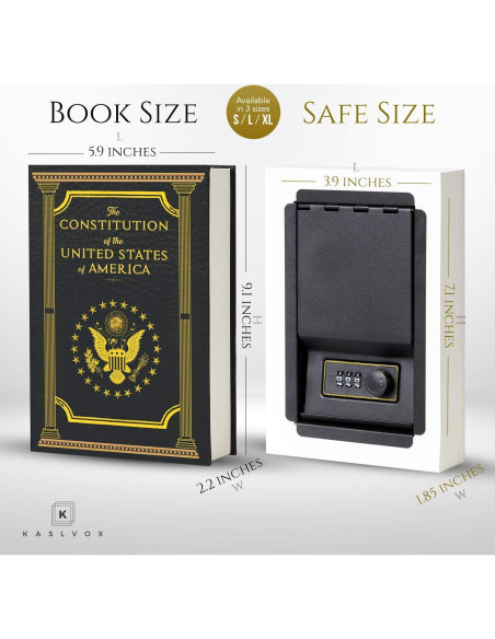Caja de Libro Falsa KASLVOX Grande con Cerradura
