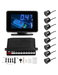 Sistema Radar Estacionamiento Mulcort 8 Sensores LCD 300-2500mm