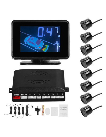 Sistema Radar Estacionamiento Mulcort 8 Sensores LCD 300-2500mm