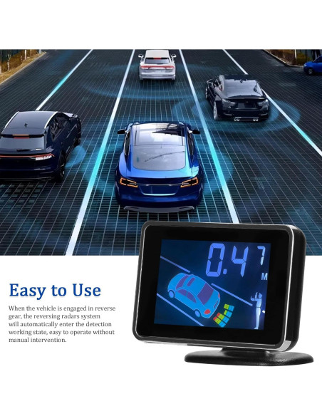 Sistema Radar Estacionamiento Mulcort 8 Sensores LCD 300-2500mm