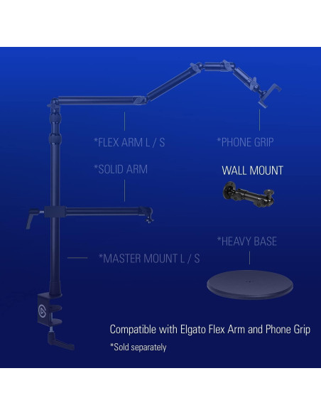 Soporte de Pared Elgato - Brazo Articulado para Luces y Cámaras