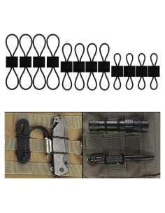 Cinta de Sujeción Molle GearHill 12 Piezas Nylon Negro