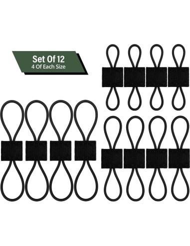 Cinta de Sujeción Molle GearHill 12 Piezas Nylon Negro
