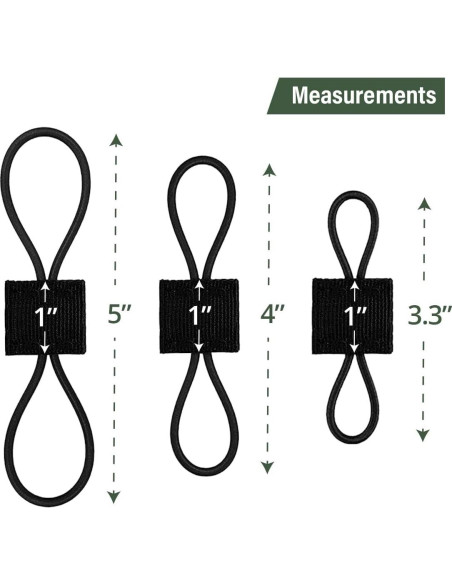 Cinta de Sujeción Molle GearHill 12 Piezas Nylon Negro