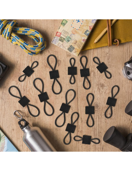 Cinta de Sujeción Molle GearHill 12 Piezas Nylon Negro