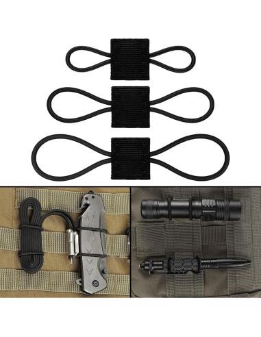 Cinta de Sujeción Molle GearHill 12 Piezas Nylon Negro