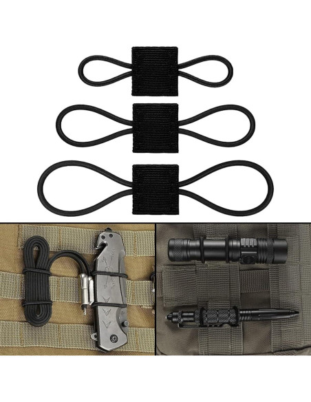 Cinta de Sujeción Molle GearHill 12 Piezas Nylon Negro