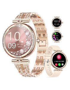 Reloj Inteligente LIGE FV4 Oro Rosa con Diamantes 1.19" AMOLED