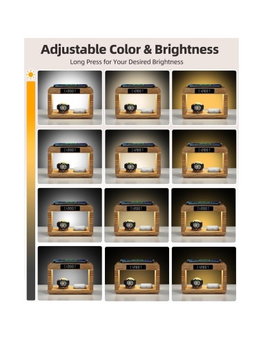 Estación de Carga Inalámbrica Alltripal con Reloj y Luz