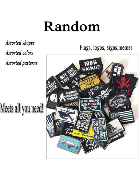 Paquete de 20 Parches Tácticos Harsgs Bordados 5x7 cm