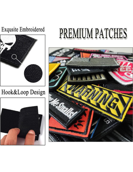 Paquete de 20 Parches Tácticos Harsgs Bordados 5x7 cm