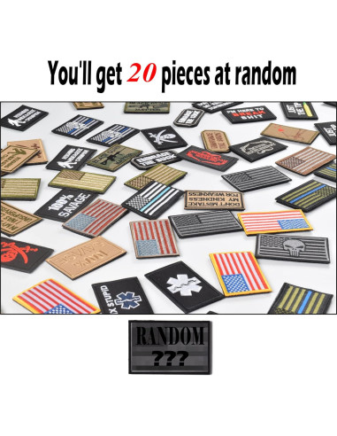 Paquete de 20 Parches Tácticos Harsgs Bordados 5x7 cm