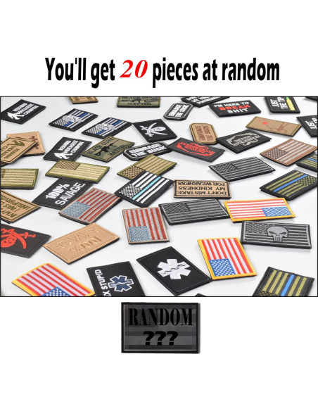 Paquete de 20 Parches Tácticos Harsgs Bordados 5x7 cm