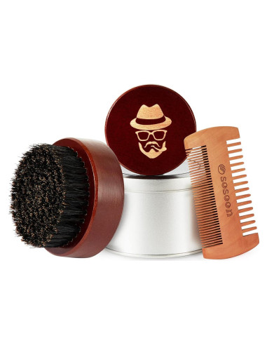 Cepillo para Barba Sosoon SUVELAM Madera de Nogal