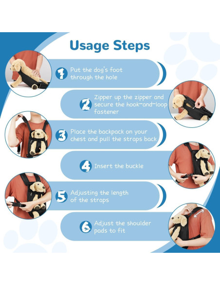 Mochila Transportadora YUDODO para Perros Pequeños Negra