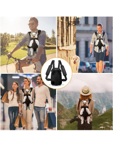 Mochila Transportadora YUDODO para Perros Pequeños Negra