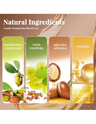 Kit de Crecimiento de Barba Novtwenty 7 Piezas Cuidado Completo