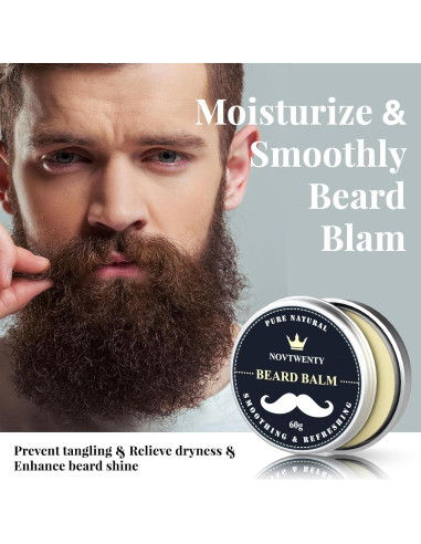 Kit de Crecimiento de Barba Novtwenty 7 Piezas Cuidado Completo