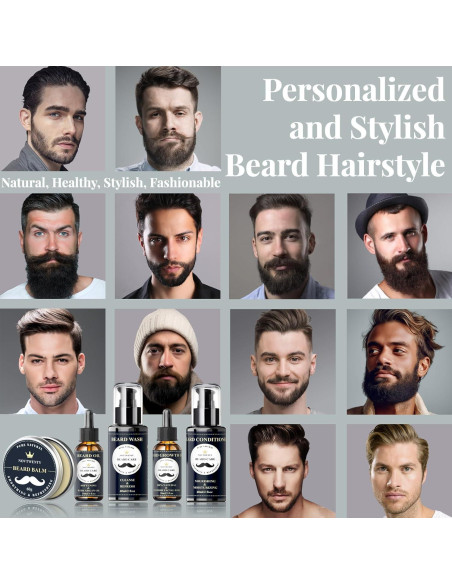 Kit de Crecimiento de Barba Novtwenty 7 Piezas Cuidado Completo
