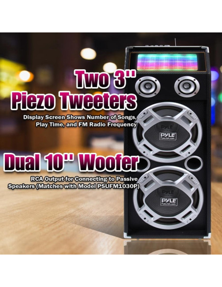 Altavoz PA Activo Pyle PSUFM1035A 1000W Bluetooth DJ