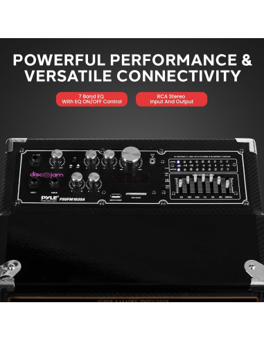 Altavoz PA Activo Pyle PSUFM1035A 1000W Bluetooth DJ