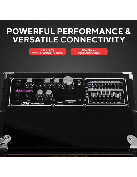 Altavoz PA Activo Pyle PSUFM1035A 1000W Bluetooth DJ