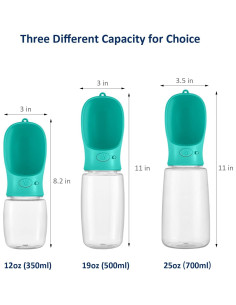 Botella de Agua WePet 350ml + 100g para Perros a Prueba de Fugas 2