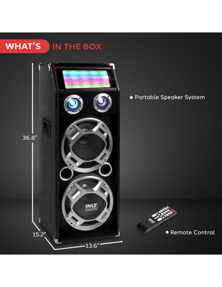 Altavoz PA Activo Pyle PSUFM1035A 1000W Bluetooth DJ