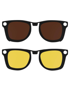 Clip Polarizado HiBloks para Ray-Ban Meta Wayfarer M Amarillo+Marrón
