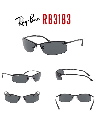 Gafas de sol Ray-Ban RB3183 negras con kit de cuidado