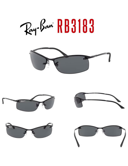 Gafas de sol Ray-Ban RB3183 negras con kit de cuidado