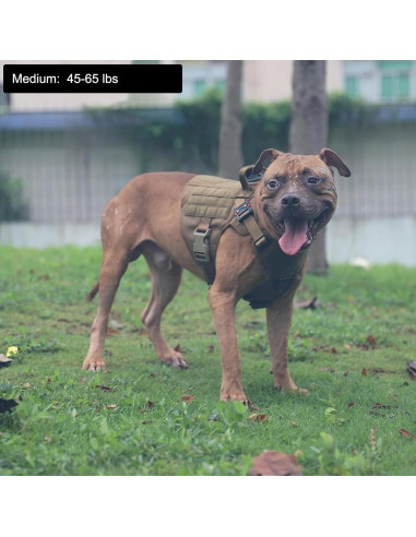 Arnés Táctico para Perros ICEFANG Mediano, Chaleco MOLLE
