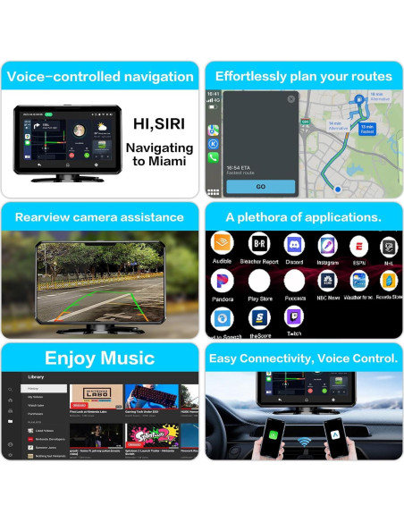 Pantalla Car Play G 7" IPS Táctil con Control por Voz