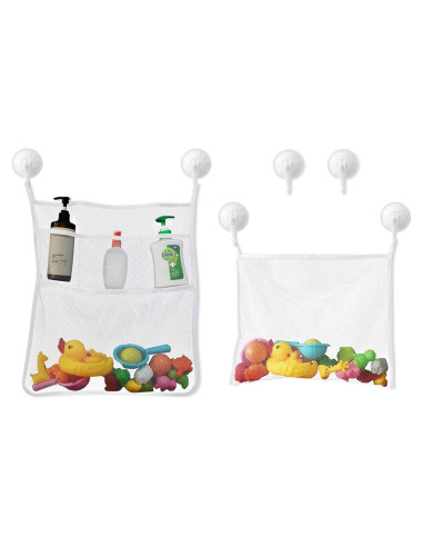 Organizador de Juguetes de Baño TTSAM Malla Portátil Blanco