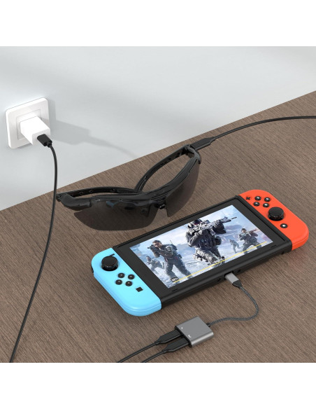 Adaptador USB-C KIHENG para gafas AR y carga 100W