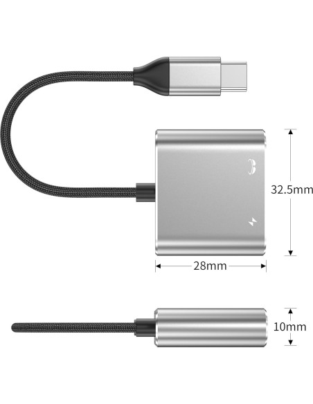 Adaptador USB-C KIHENG para gafas AR y carga 100W