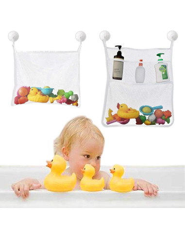 Organizador de Juguetes de Baño TTSAM Malla Portátil Blanco