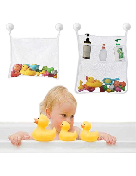 Organizador de Juguetes de Baño TTSAM Malla Portátil Blanco