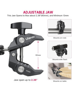 Soporte ULANZI Super Clamp para Cámara 360 1.5 kg 2