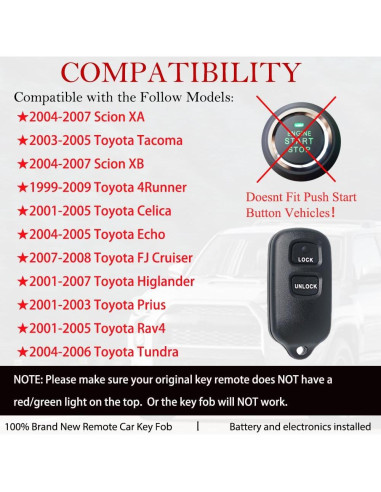 Control Remoto MechanMagic para Toyota y Scion 1999-2009