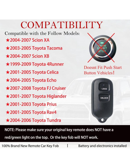 Control Remoto MechanMagic para Toyota y Scion 1999-2009