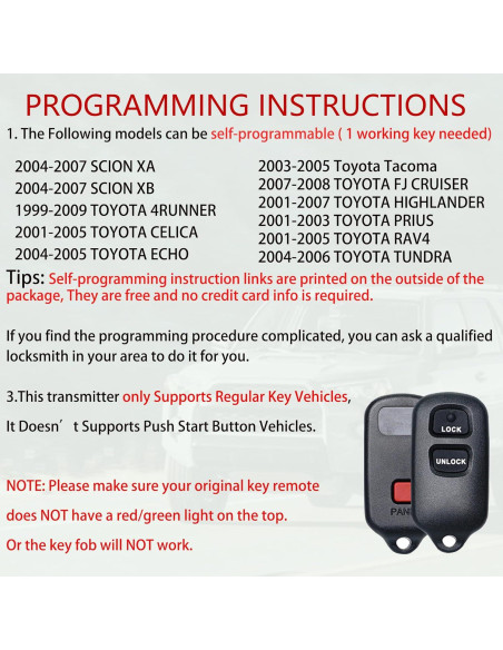 Control Remoto MechanMagic para Toyota y Scion 1999-2009